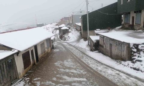 Kadırga Yaylası'nda kar yağışı Gümüşhane'yi beyaza bürüdü