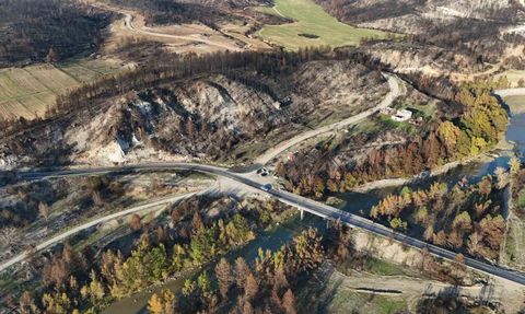 Karabük’te yanmış ağaçlar ve sonbahar renkleri aynı kadrajda