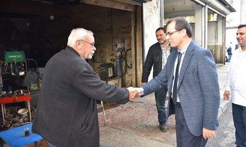 Kaymakam Ali Güldoğan sanayi sitesinde esnafla buluştu