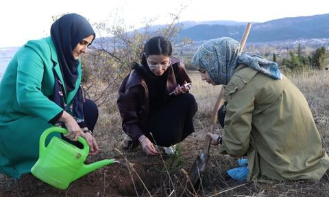 Kütahya Dumlupınar Üniversitesi'nde "Yeşil Vadi Seferberliği" fidan dikimi
