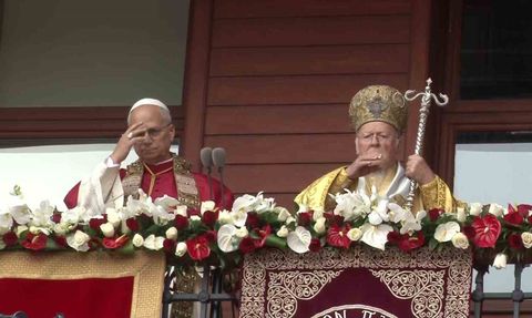 Papa 14. Leo ve Fener Rum Patriği Bartholomeos Aya Yorgi Kilisesi'nde Birlik Mesajı Verdi