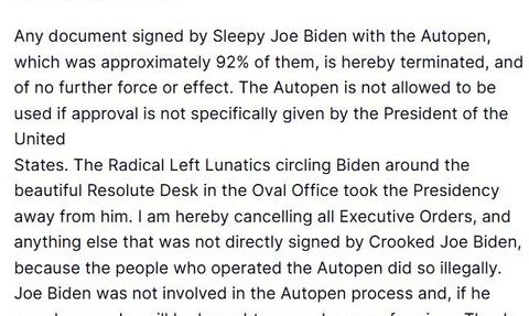 Trump, Biden döneminde 'Autopen' kullanıldığını iddia ederek kararları iptal etti