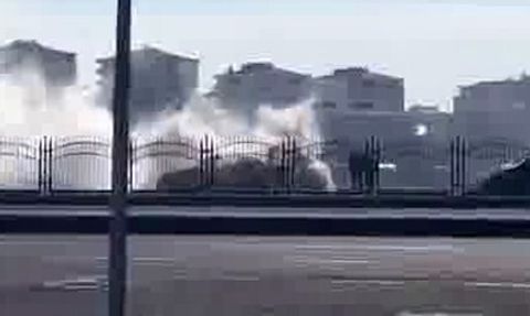 Diyarbakır-Şanlıurfa karayolunda seyir halindeki taksi yanarak hasar gördü