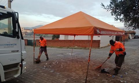 Germencik'te belediye temizlik ve park çalışmaları sürüyor