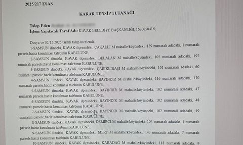 Kavak Belediyesi'ne Ait 10 Taşınmaza Mahkeme Haczi