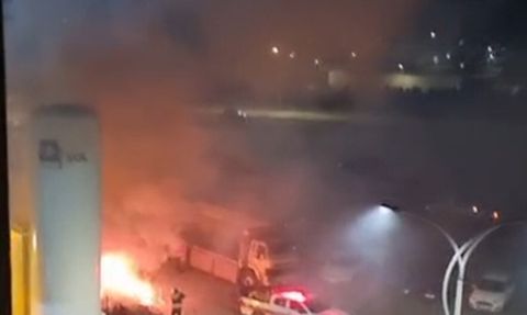 Namık Kemal Üniversitesi Hastanesi bahçesinde oksijen tüpleri yakınında yangın