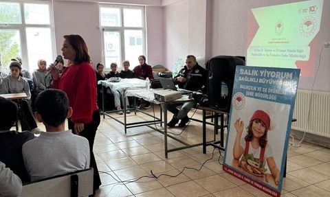 Savcıllı Ortaokulu'nda balık ve su ürünleri eğitimi