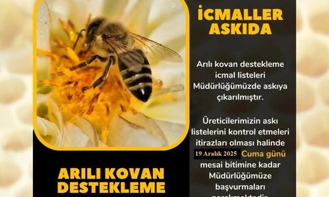 Söke'de Arılı Kovan Desteklemesi İcmal Listesi için Evrak Uyarısı