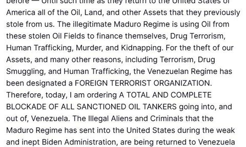 Trump Venezuela rejimini 'Yabancı Terör Örgütü' ilan etti, petrol tankerlerine abluka emri verdi