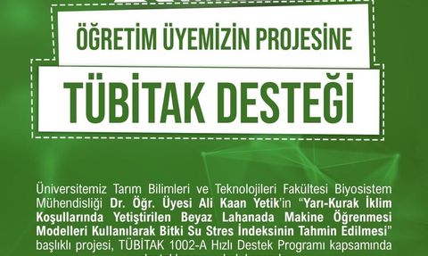 TÜBİTAK destekli yapay zekâ projesi: Beyaz lahanada su stresi tahmini