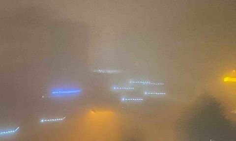 Yenişehir'de yoğun sis: görüş 1 metreye kadar düştü