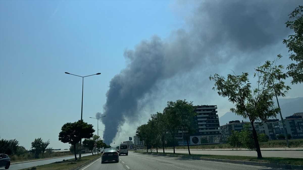 Bursa'nın Yıldırım ilçesinde, kağıt fabrikası ve geri dönüşüm tesisinde çıkarak çevredeki...