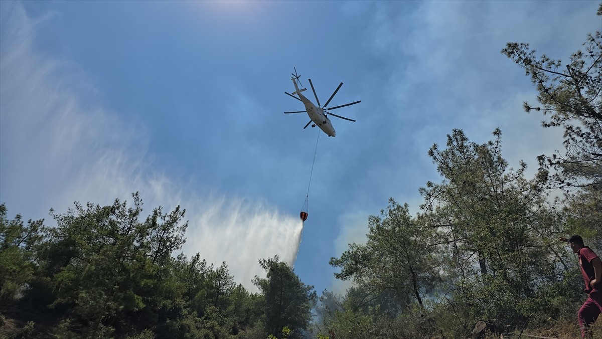 Hatay'ın Hassa ilçesinde ormanlık alanda çıkan yangına havadan ve karadan müdahale...
