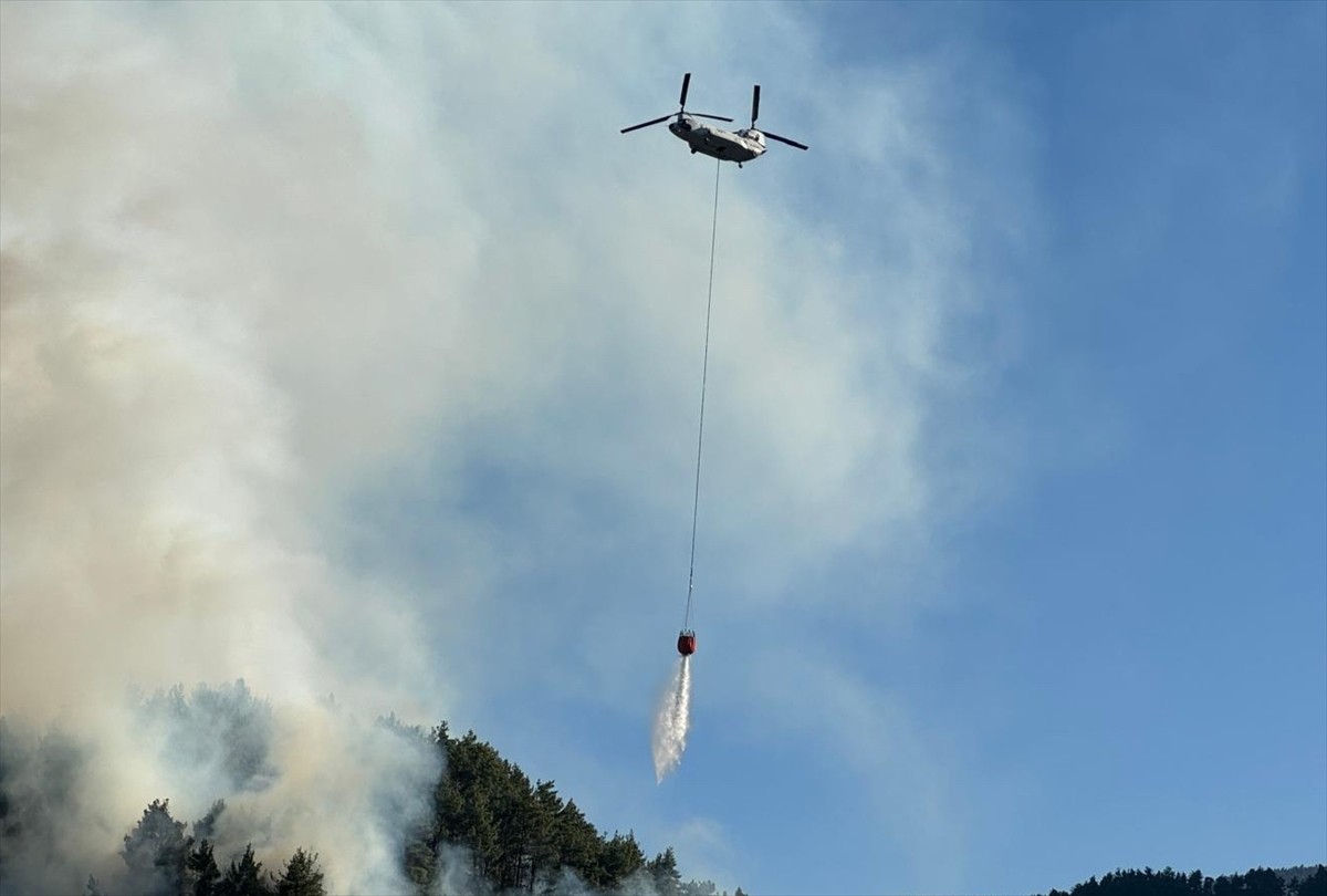 Kahramanmaraş'ın Onikişubat ilçesinde çıkan orman yangınına  Orman Bölge Müdürlüğü ekiplerince...