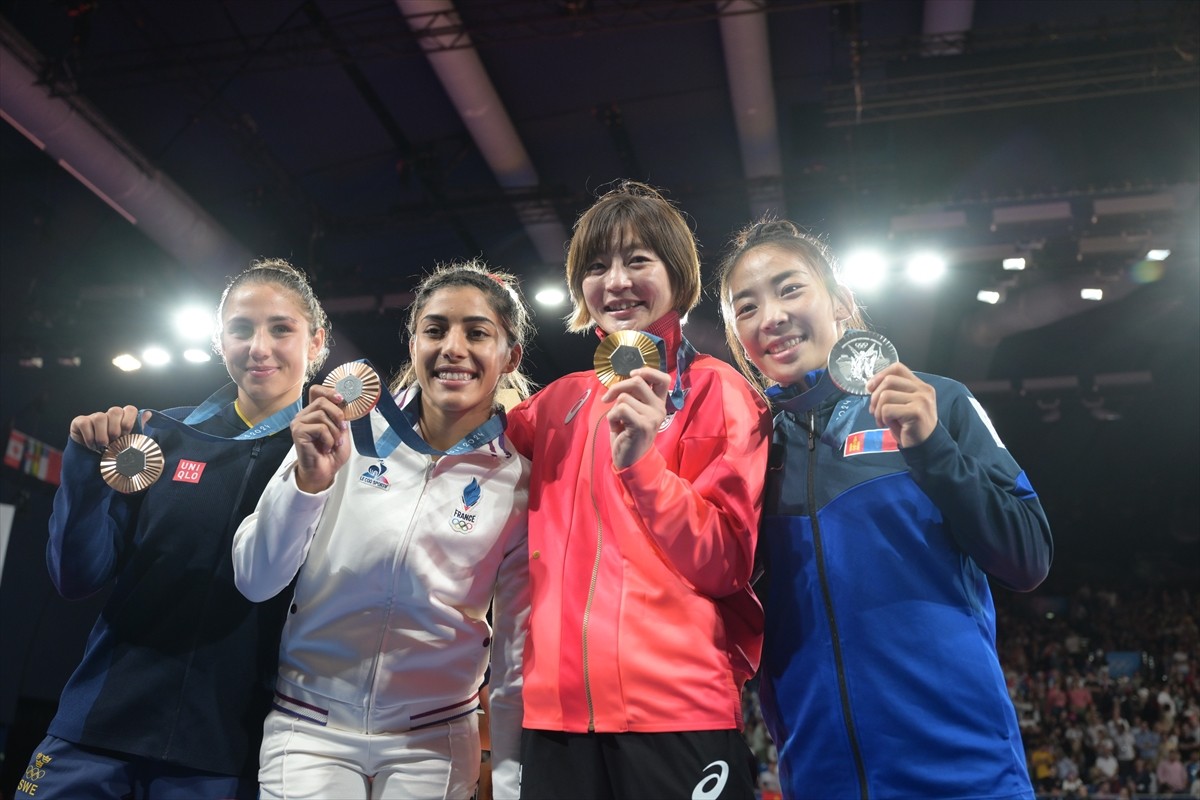 Paris 2024 Olimpiyat Oyunları'da ilk gününde yapılan judo müsabakalarında kadınlar 48 kiloda Japon...