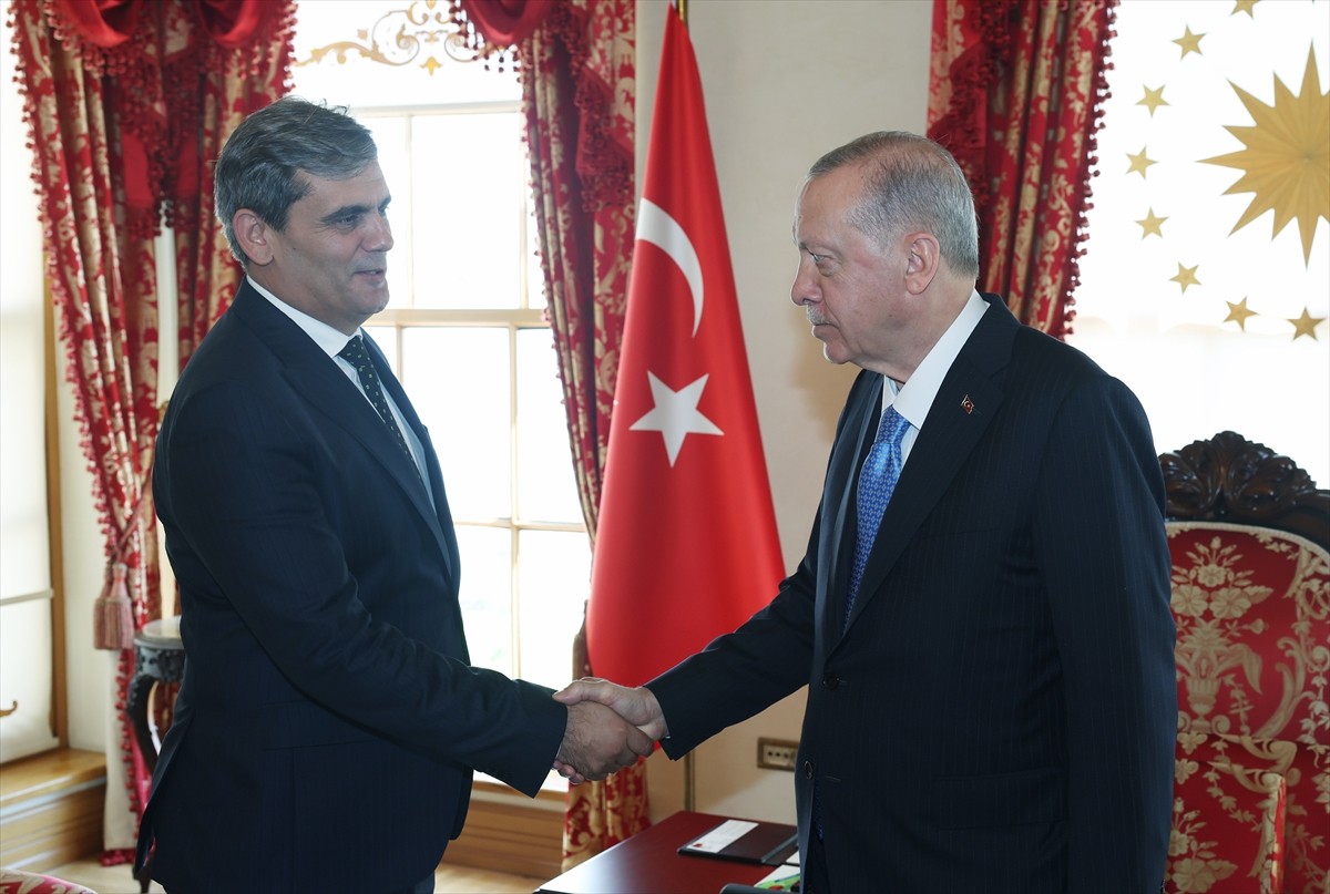 Cumhurbaşkanı Recep Tayyip Erdoğan (sağda), Karadağ Başbakan Yardımcısı ve Dışişleri Bakanı Ervin...