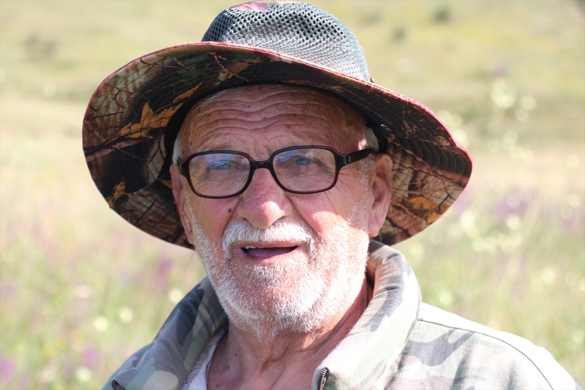 Erzurum'da, kovanlarının bulunduğu Güzelova Yaylası'nda, kovanlarının bulunduğu bölgedeki evinde...