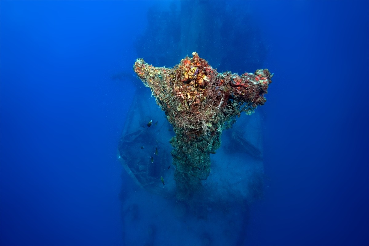 İskenderun Körfezi açıklarında, 2004 yılında taşıdığı yükle batan M/V Ulla Gemisi, su altı...