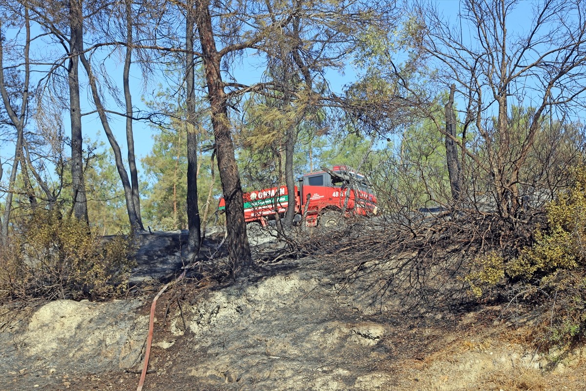 Muğla'nın Milas ilçesinde çıkan orman yangını kara ve hava ekiplerinin müdahalesiyle kontrol...
