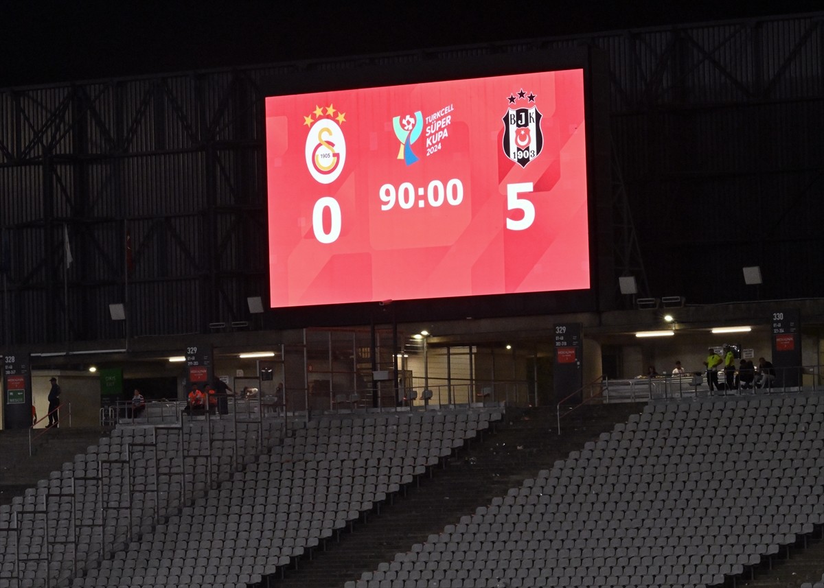 Turkcell Süper Kupa maçında Galatasaray'ı 5-0 mağlup ederek şampiyon olan Beşiktaş, kupasını aldı....