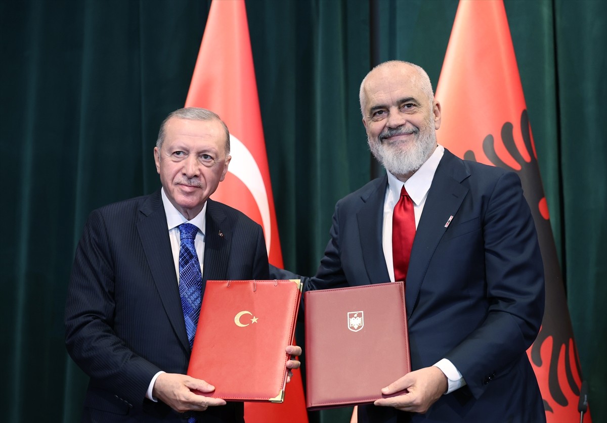 Cumhurbaşkanı Recep Tayyip Erdoğan ve Arnavutluk Başbakanı Edi Rama huzurunda, ortak basın...