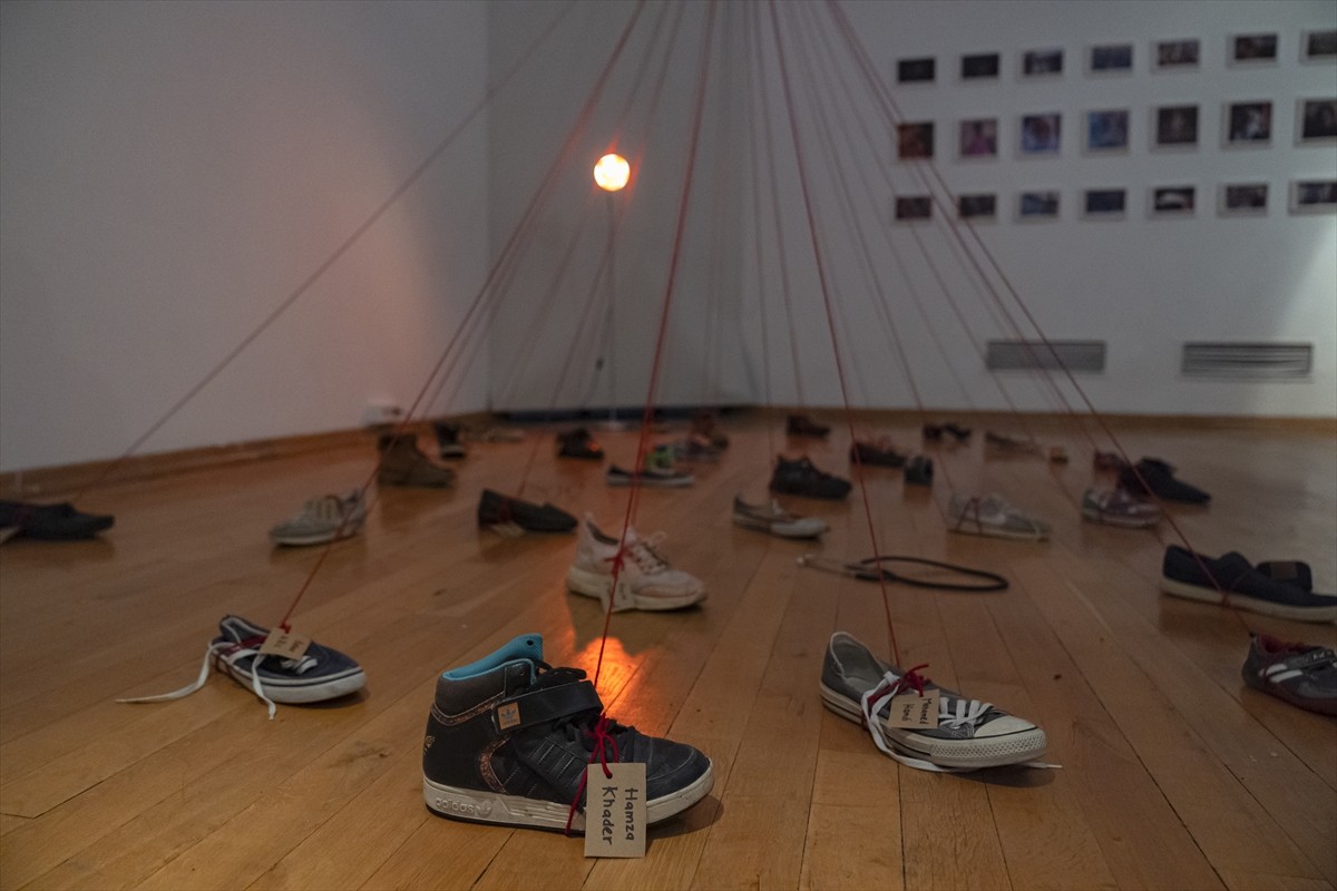 Orta Doğu Teknik Üniversitesi (ODTÜ) merkez kütüphanesinde, Filistin konulu "Vatan: Hafıza ile...