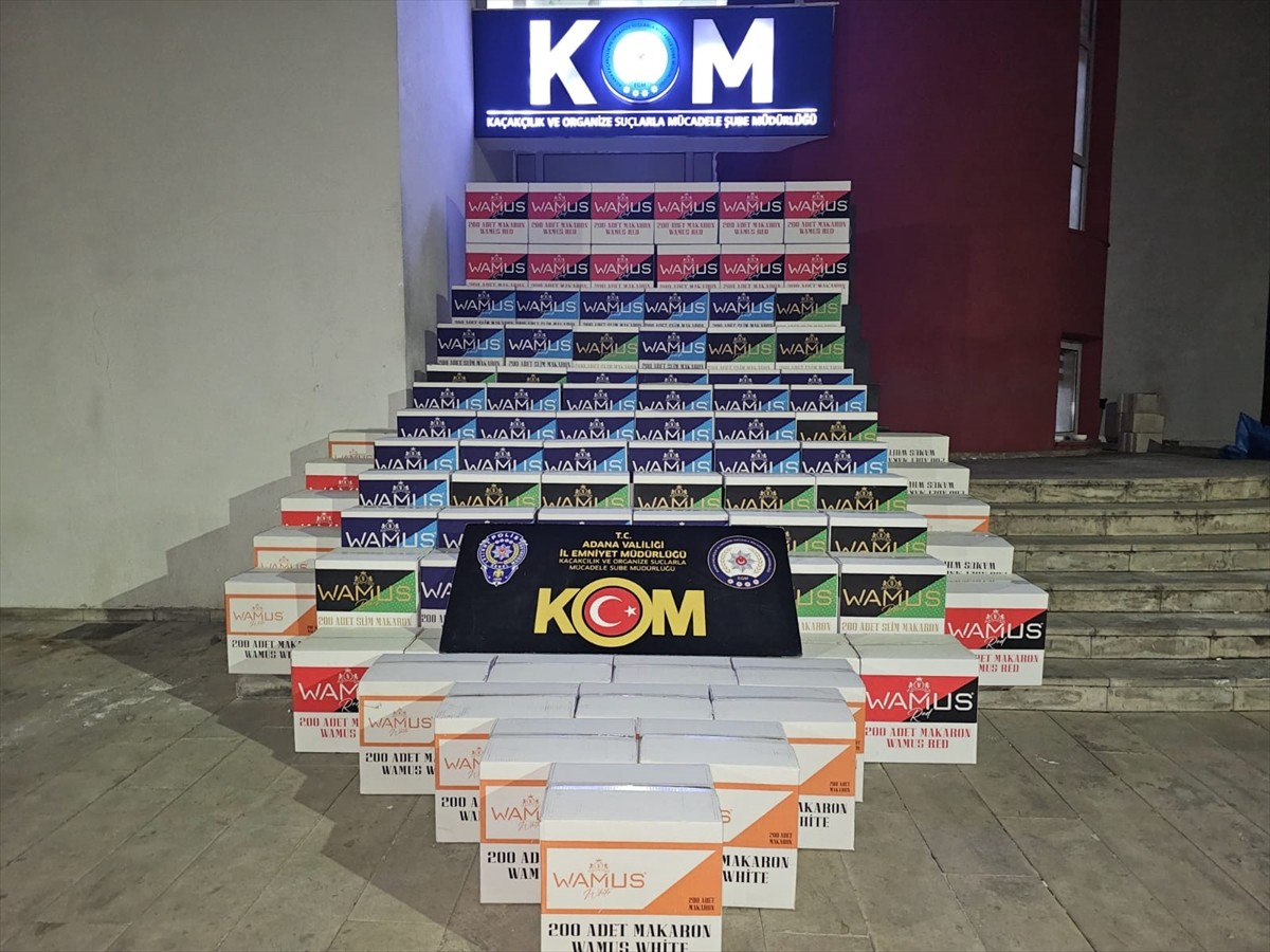 Adana'da düzenlenen kaçakçılık operasyonunda 6 bin 80 paket sigara ve 1 milyon 710 bin makaron...