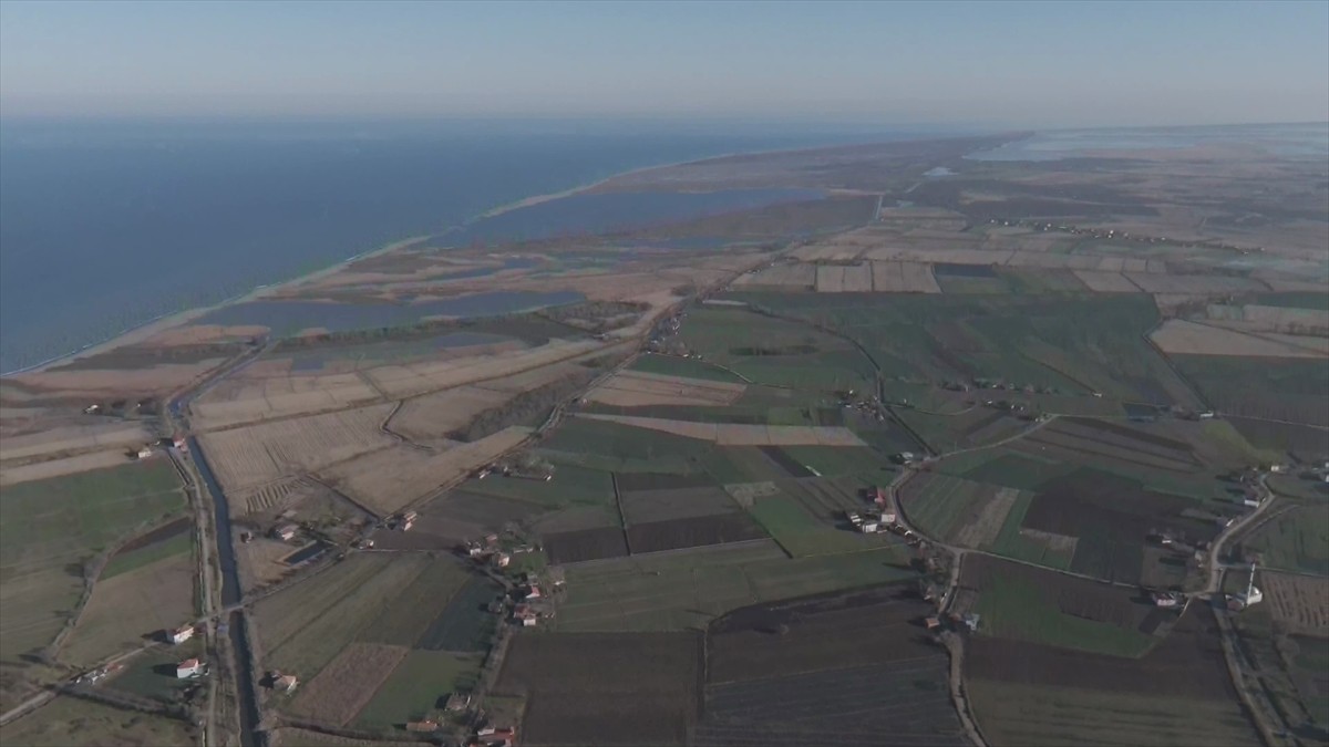 Samsun'da Bafra Ovası'nda su baskınlarını önlemek amacıyla denizde 90 metre uzunluğunda 22...