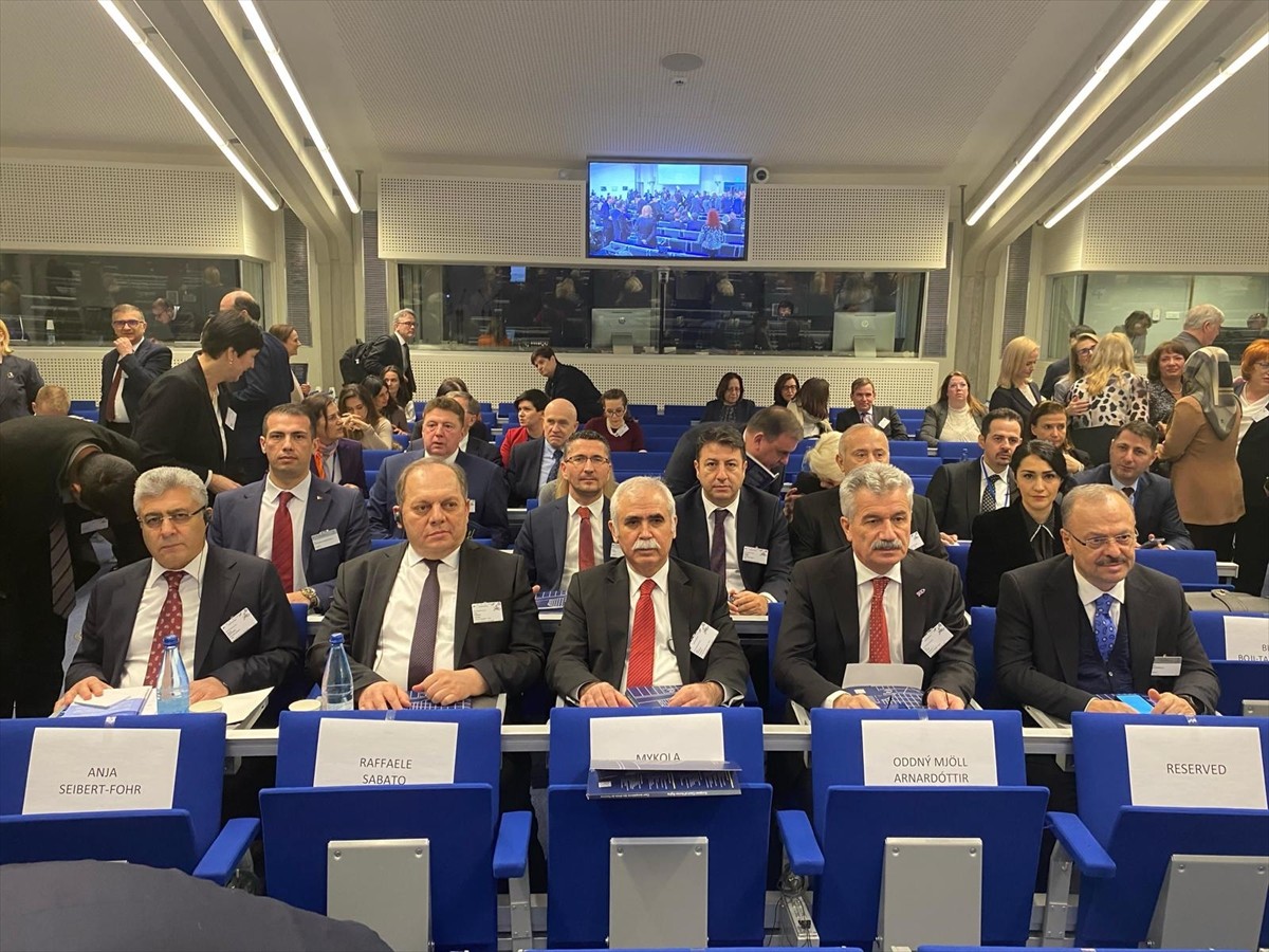 Anayasa Mahkemesi (AYM) Başkanı Kadir Özkaya (ortada), Avrupa İnsan Hakları Mahkemesinin (AİHM)...