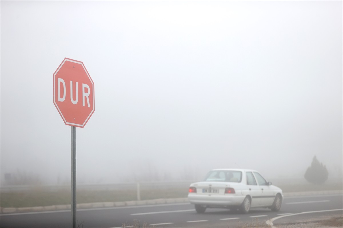 Kırklareli'nde yoğun sis nedeniyle görüş mesafesi yer yer 30 metrenin altına düştü.