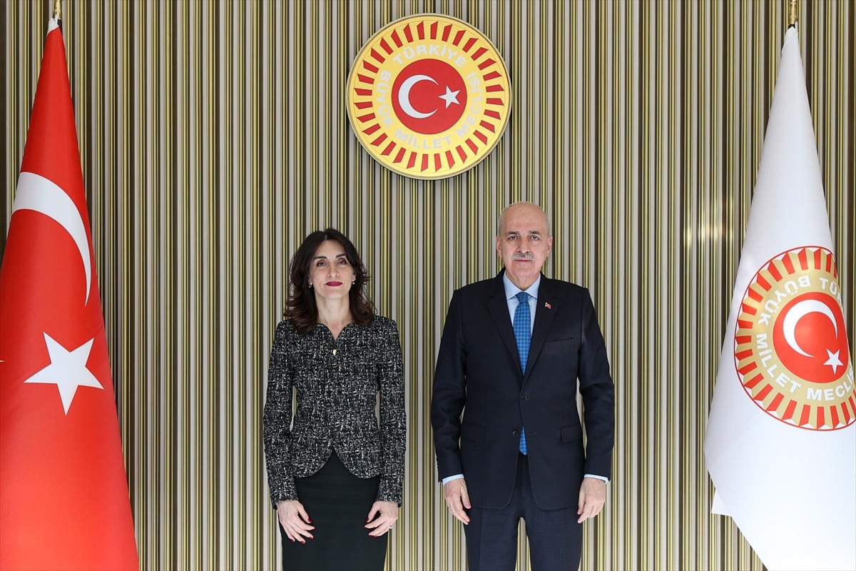 Türkiye Büyük Millet Meclisi (TBMM) Başkanı Numan Kurtulmuş, Gürcistan Dışişleri Bakanı Maka...