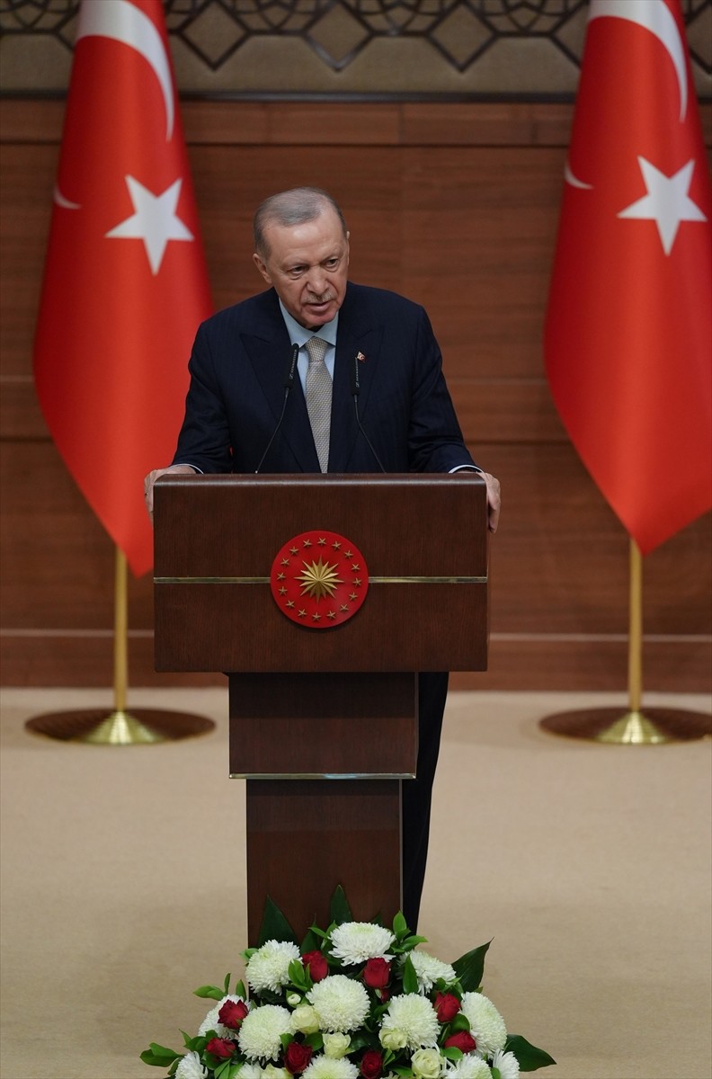 Cumhurbaşkanı Recep Tayyip Erdoğan, Cumhurbaşkanlığı Külliyesi'nde gerçekleştirilen 2030 Sanayi ve...