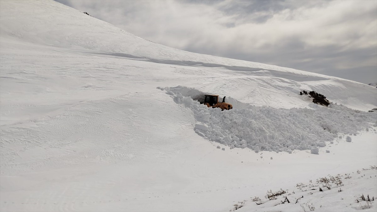 Hakkari'de metrelerce karın bulunduğu üs bölgelerinin yolunun açılması için çalışmalar devam...