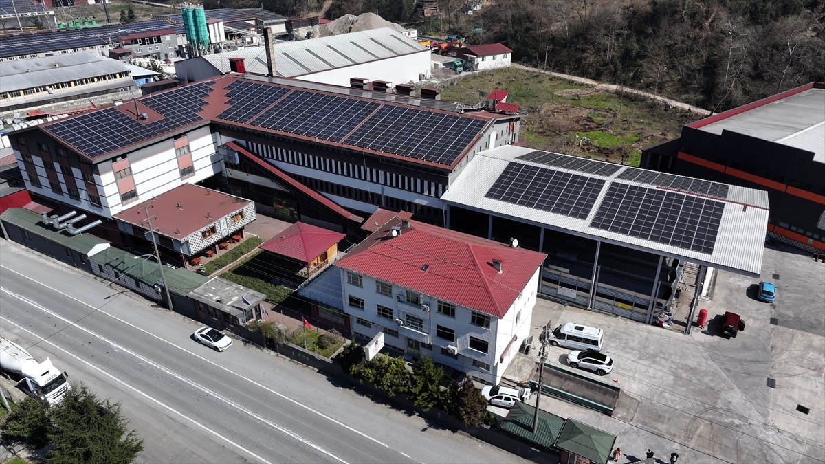 Trabzon'da üç kuşaktır aynı aile tarafından işletilen çay fabrikasının çatısına Tarım ve Kırsal...