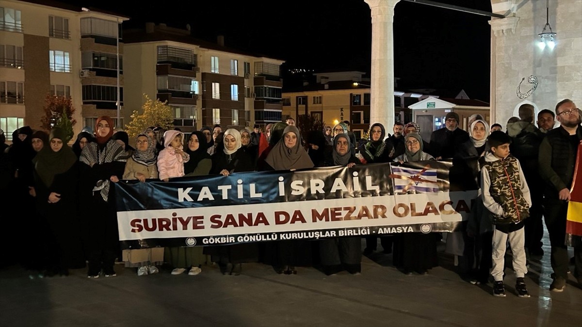 Amasya'da İsrail'in Gazze'ye yönelik saldırıları protesto edildi. Amasya GÖKBİR Platformu...
