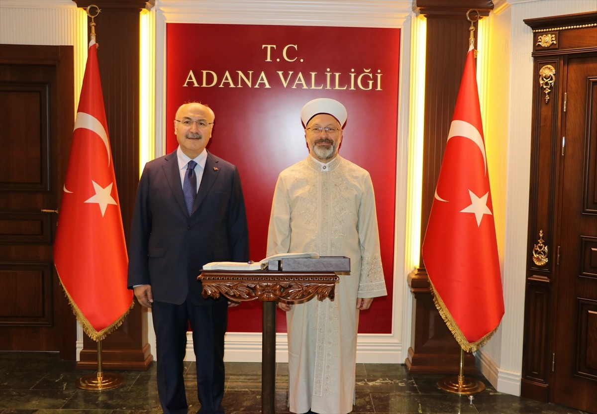 Diyanet İşleri başkanı Ali Erbaş, Adana'daki programları kapsamında Vali Yavuz Selim Köşger'i...