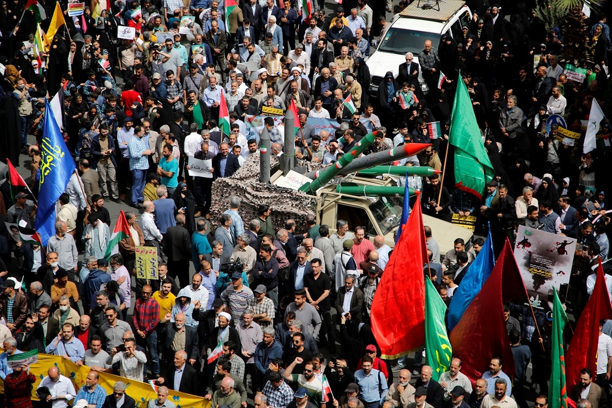 İran'ın başkenti Tahran'da İsrail'in Gazze'de devam eden soykırım ve savaş suçları protesto...