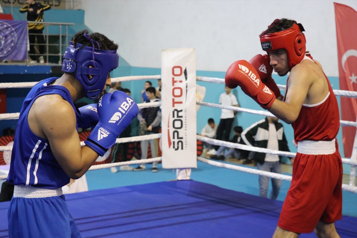 Ağrı'da bir hafta sürecek İsmet Sarı Genç Erkekler Türkiye Ferdi Boks Şampiyonası ikinci gününde...