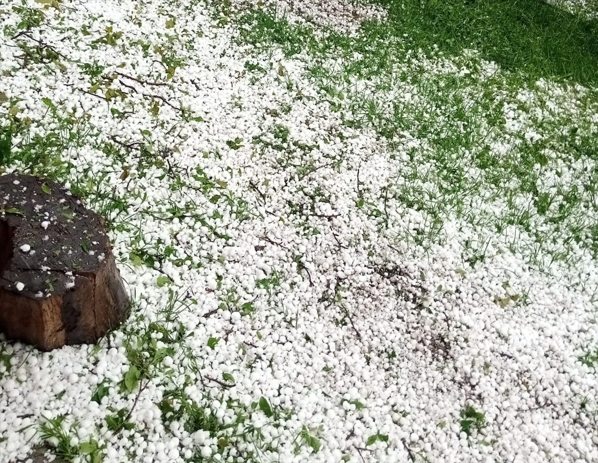 Ardahan'ın Posof ilçesinde dolu ve sağanak etkili oldu.