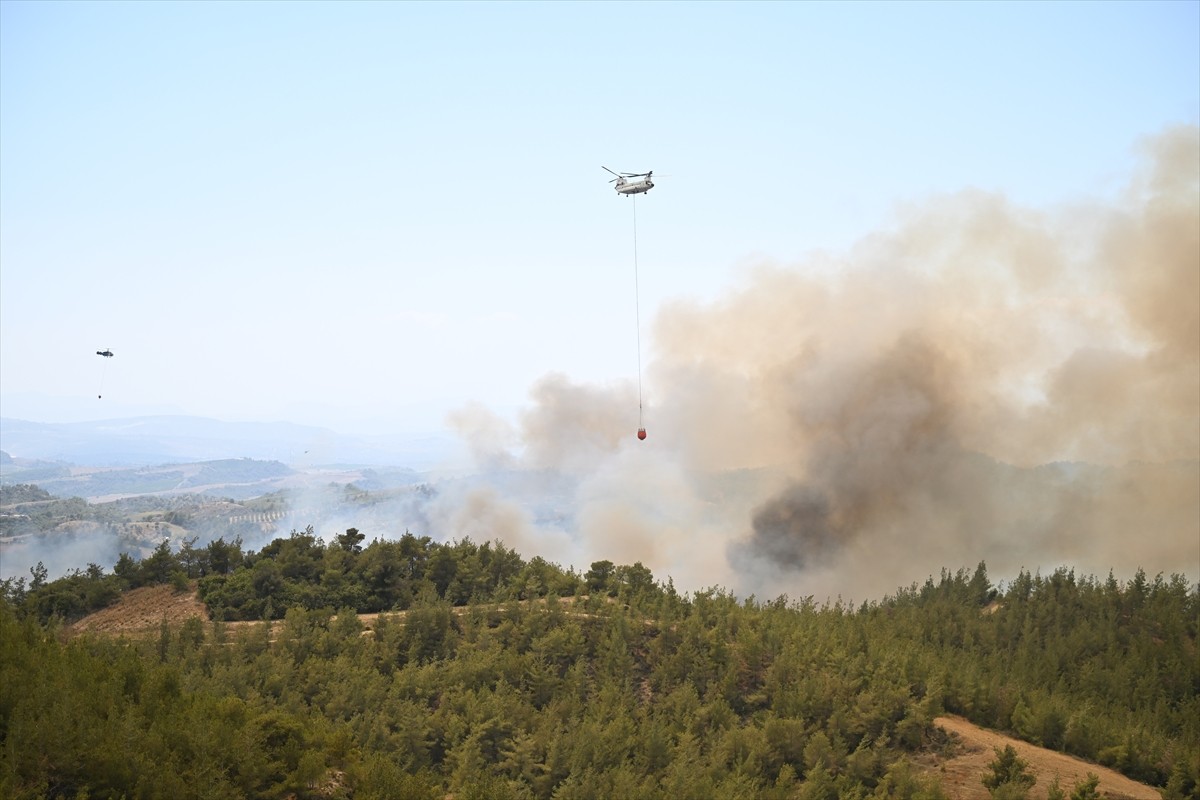 Adana'nın merkez Çukurova ilçesinde çıkan orman yangını havadan ve karadan müdahaleyle kontrol...