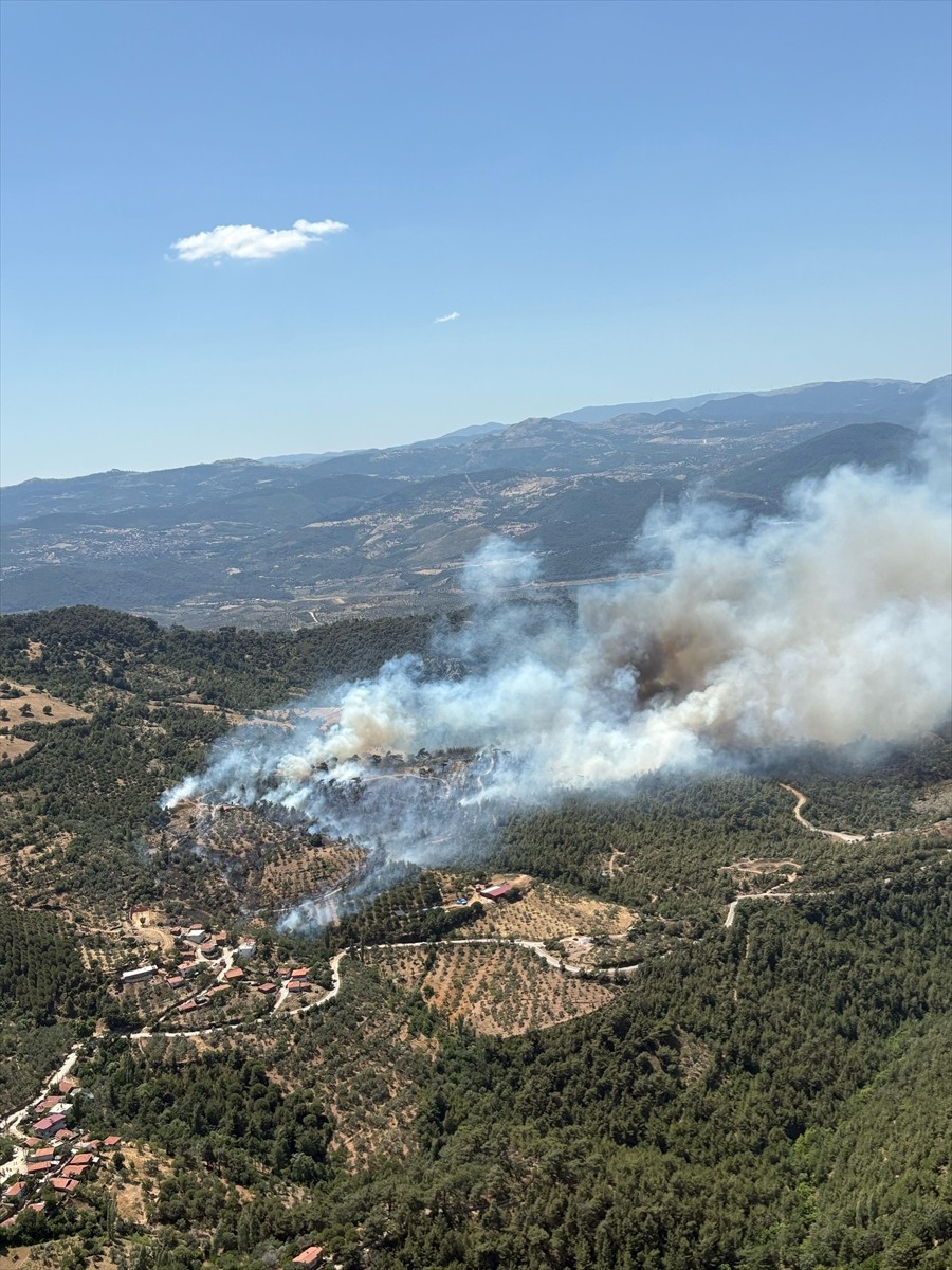 Balıkesir'in Havran ilçesinde araziden ormanlık alana sıçrayan yangını kontrol altına alma...