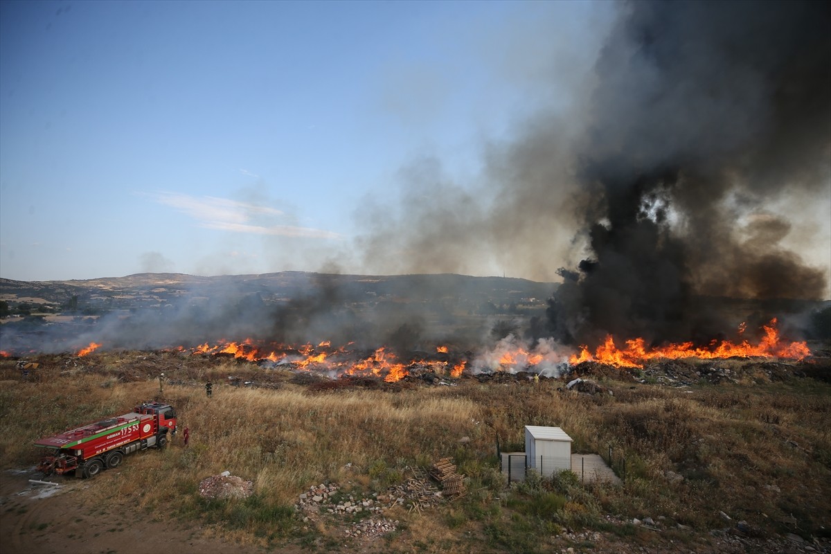 Çanakkale'de otluk alanda çıkan yangın kontrol altına alındı.