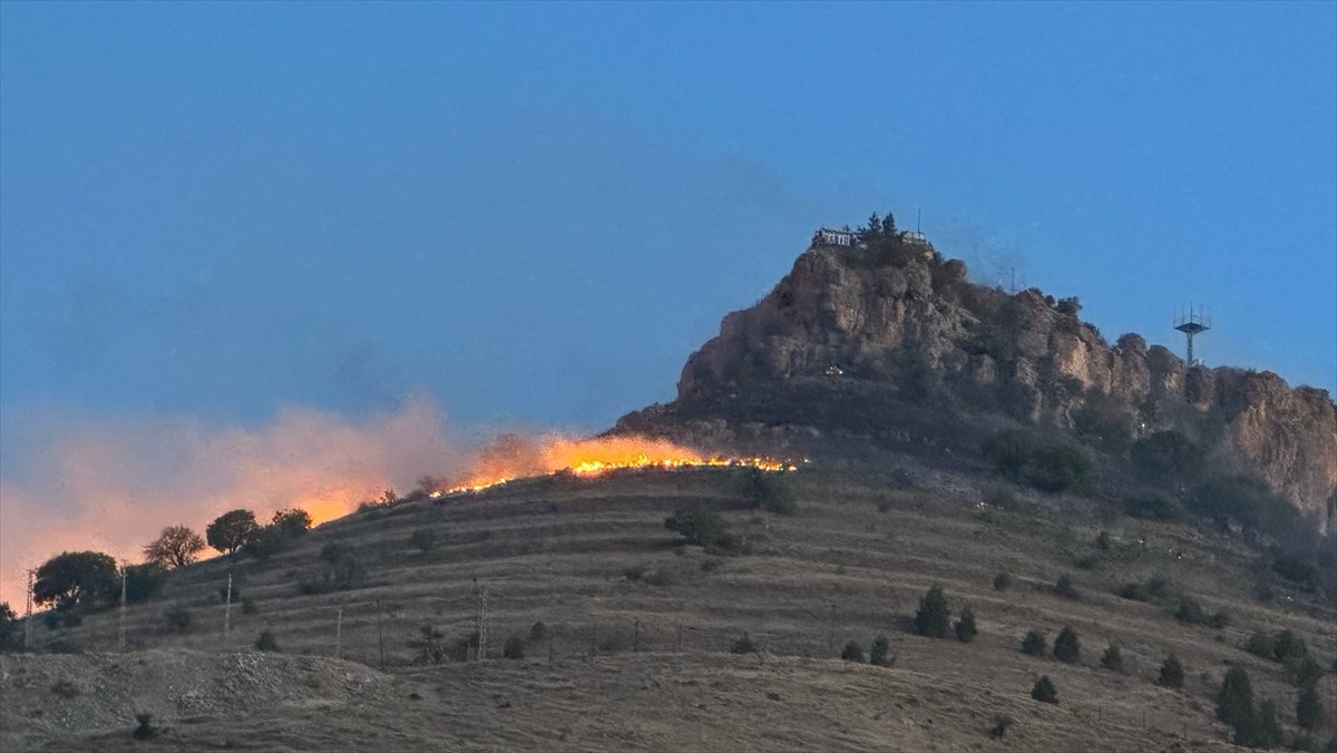 Mardin'de tarihi Mardin Kalesi eteklerinde çıkan yangın ekiplerin müdahalesiyle söndürüldü.