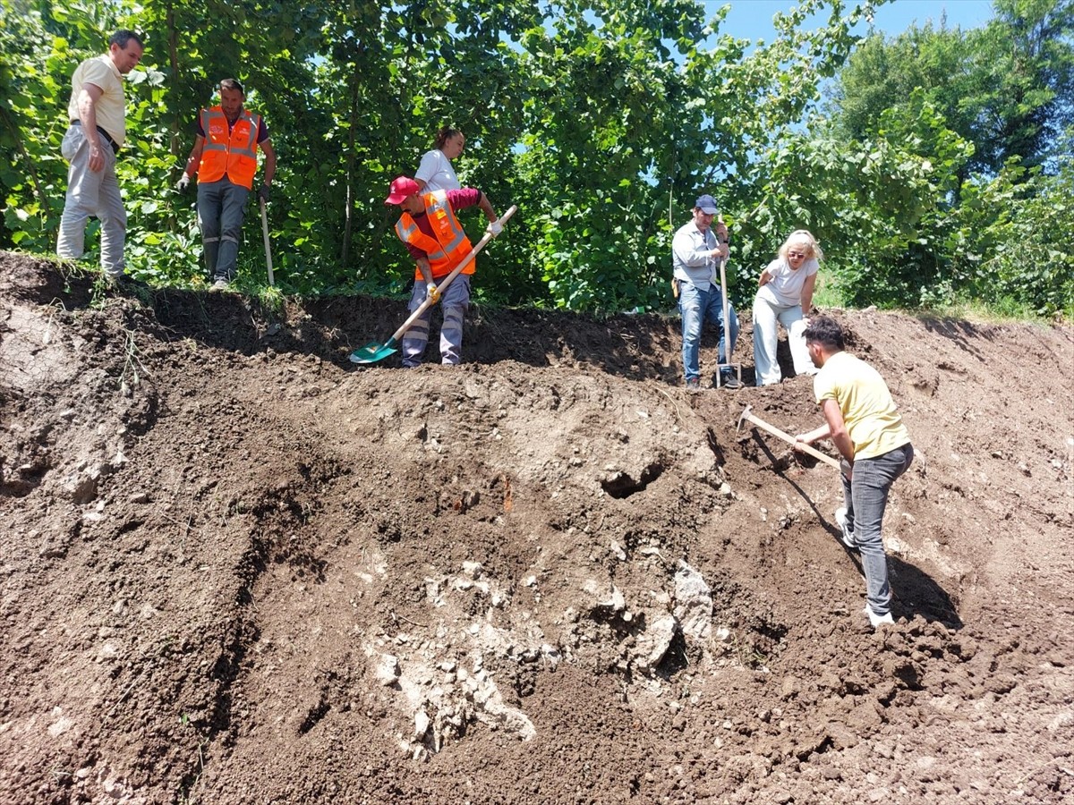 Ordu'nun Altınordu ilçesinde yol çalışması sırasında tarihi mezar kalıntılarına rastlandı. Alanda...