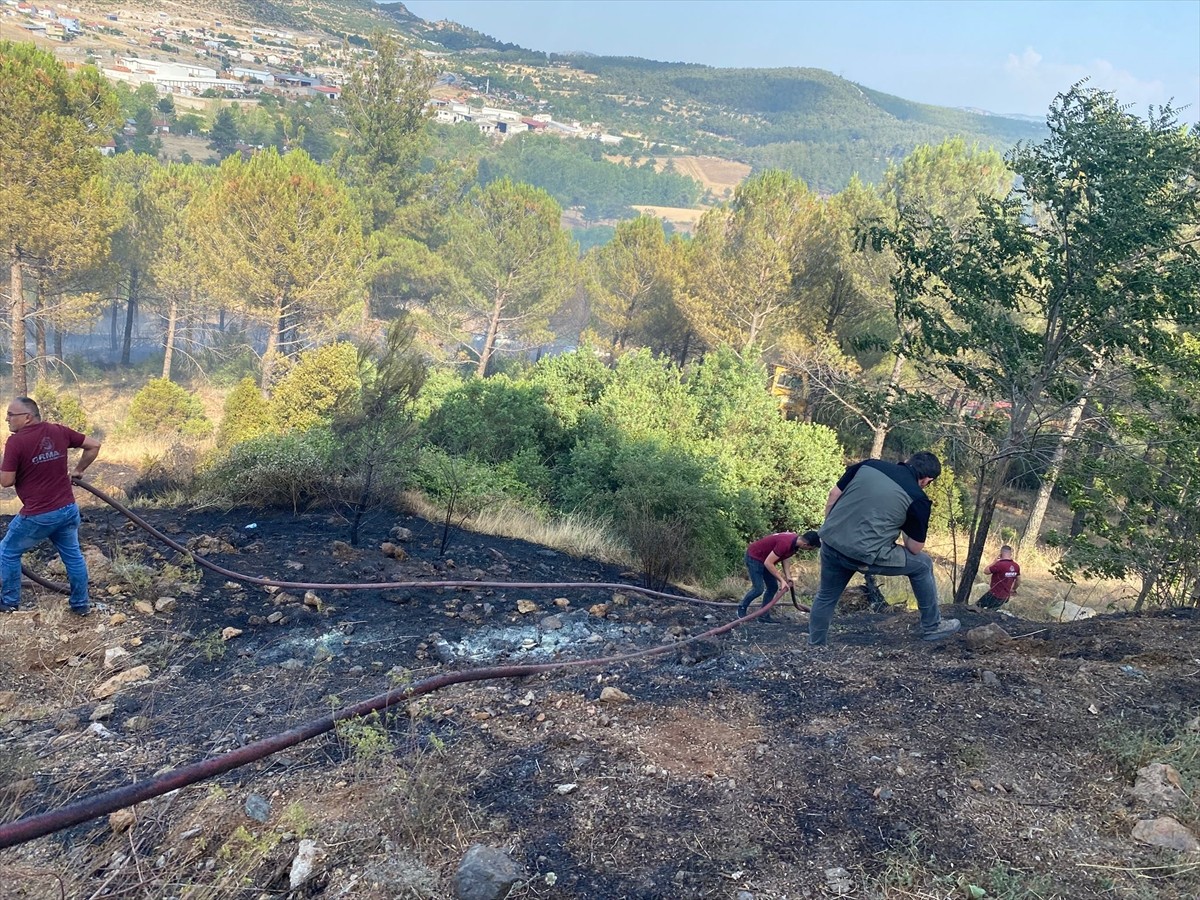 Balıkesir'in Dursunbey ilçesinde çıkan orman yangını, havadan ve karadan müdahaleyle kontrol...