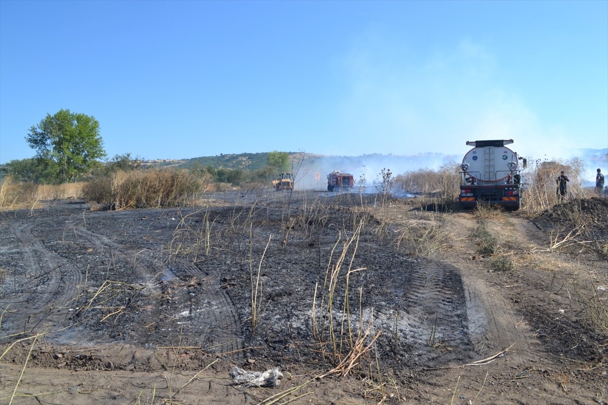 Bursa'nın Mustafakemalpaşa ilçesinde çalılık alanda çıkan yangın söndürüldü.