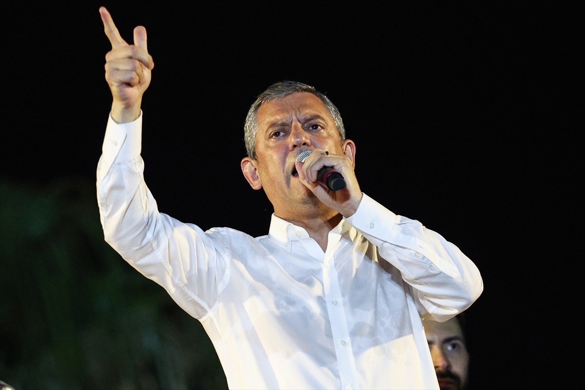 Cumhuriyet Halk Partisi (CHP) Genel Başkanı Özgür Özel, partisince Uğur Mumcu Meydanı'nda...