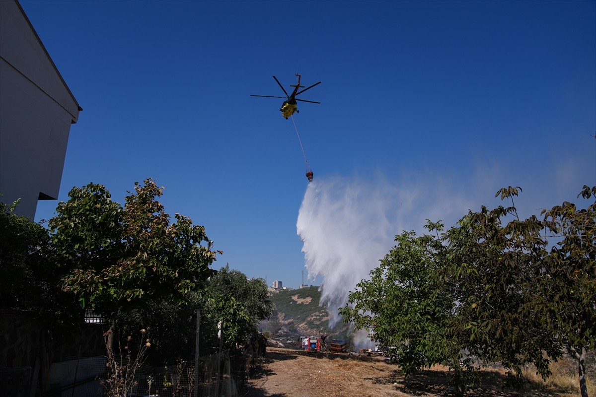 İzmir'in Buca ilçesinde otluk alanda çıkan yangın havadan ve karadan müdahaleyle kontrol altına...