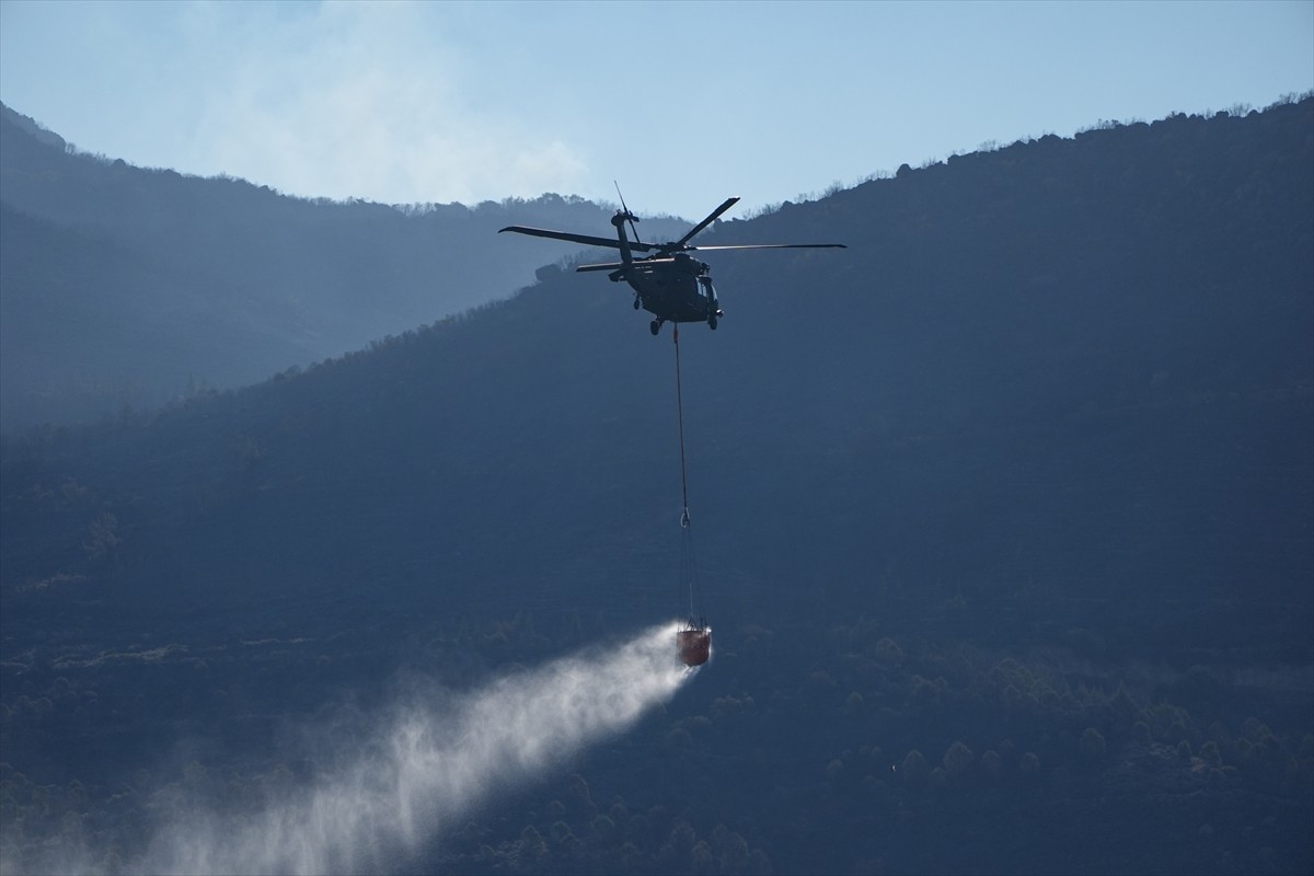 İzmir'in Seferihisar ve Menderes ilçelerinde 29 Haziran'da çıkan orman yangınlarına havadan ve...