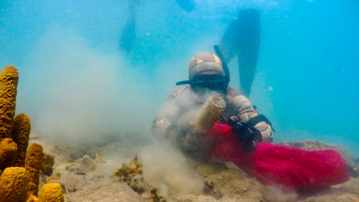 Muğla'nın Bodrum ilçesinde "Denize en çok mavi yakışır" sloganıyla deniz dibi temizliği yapıldı....